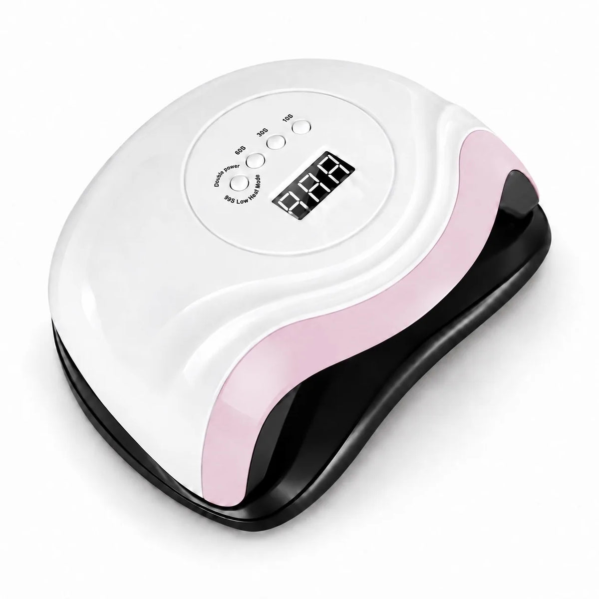 Lampe UV LED professionnelle pour ongles et vernis gel, blanche et rose, avec écran digital et minuteries 10s 30s 60s 99s