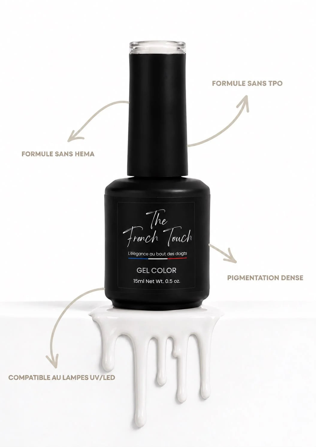 Vernis semi-permanent sans TPO ni HEMA, pigmentation dense, compatible lampes UV/LED
